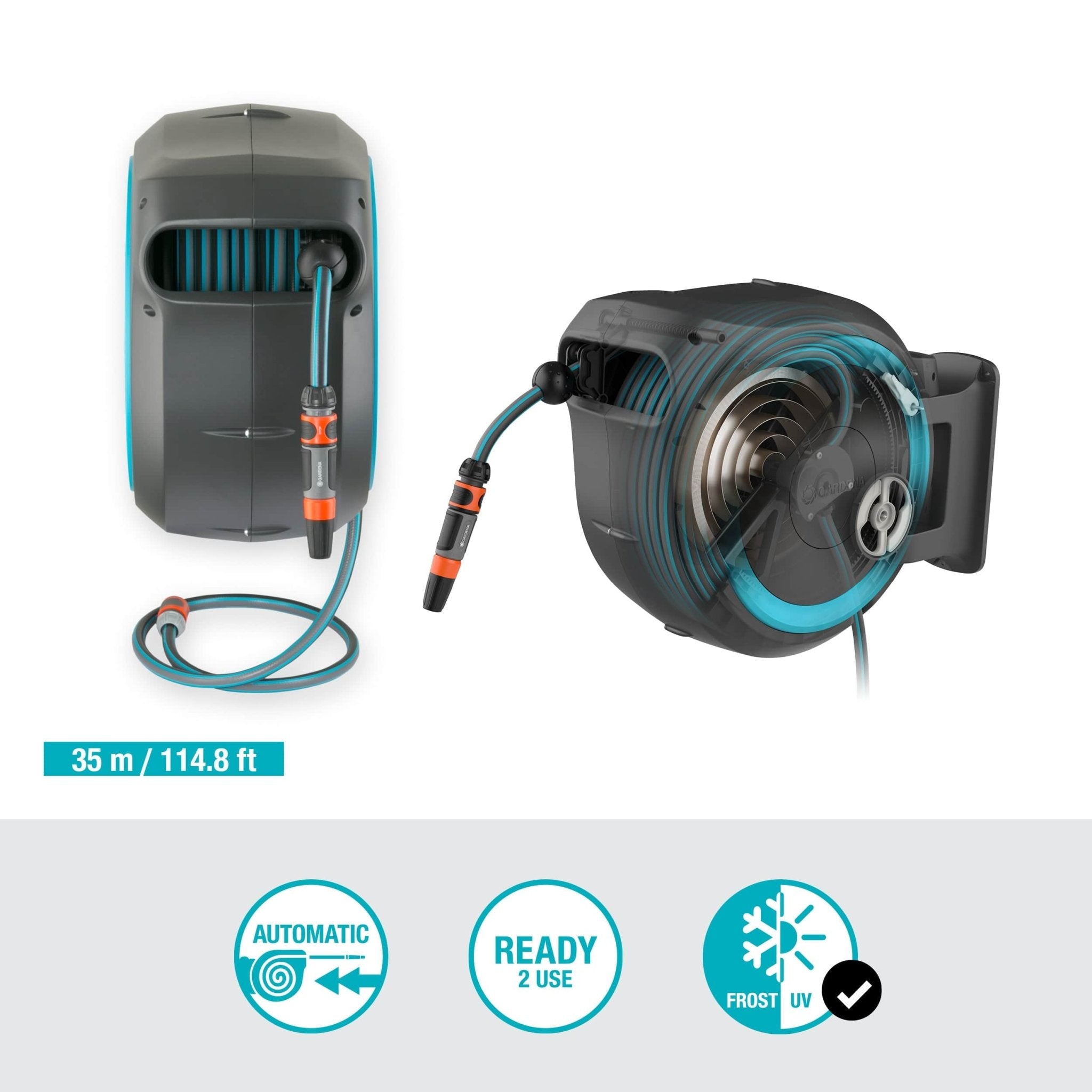 115 ft. Wall Mount Hose Reel – Large Property - Cheeky Garden