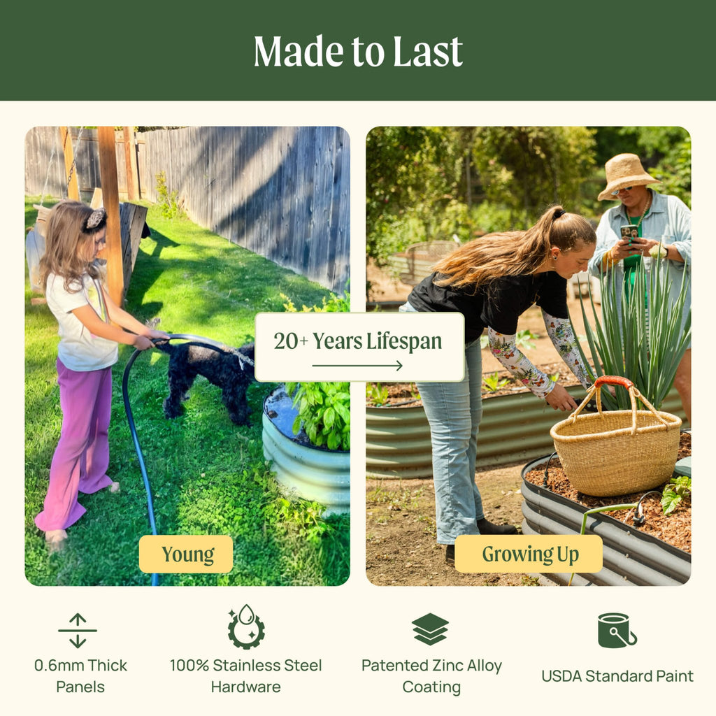 17" Tall 6 In 1 Medium Modular Metal Raised Garden Bed Kit - Cheeky Garden