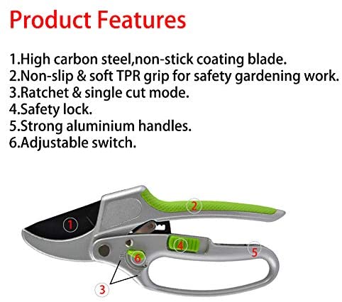 2-in-1 Garden Ratchet Pruning Shears Clippers - Cheeky Garden