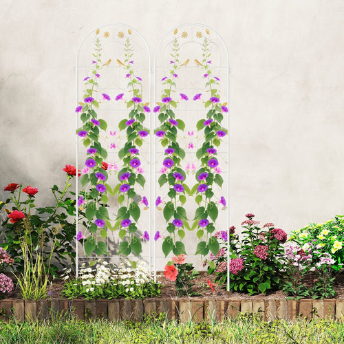 2 Pack 71 x 20 Inch Metal Garden Trellis Rustproof Plant Support for Climbing Plants - Cheeky Garden