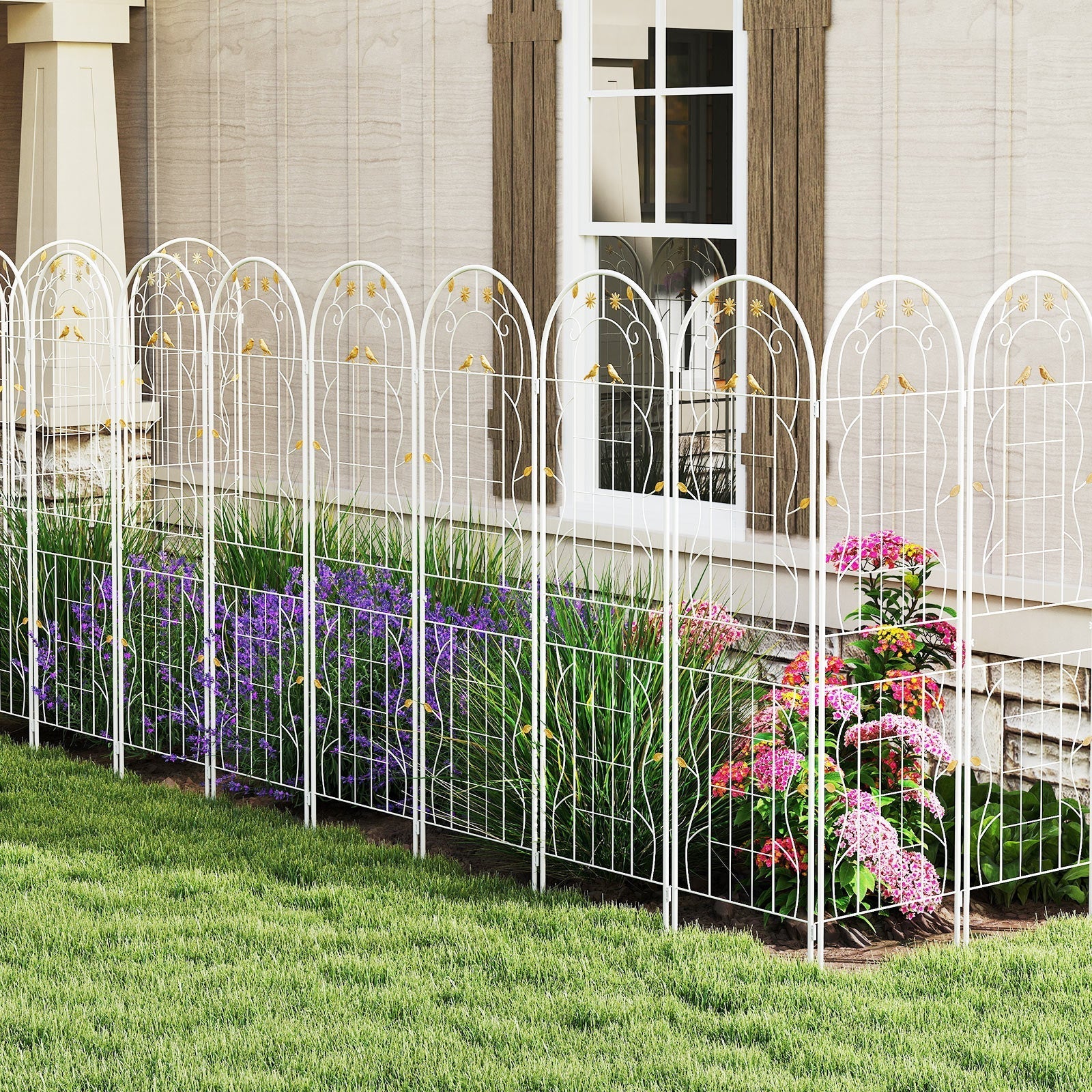 2 Pack 71 x 20 Inch Metal Garden Trellis Rustproof Plant Support for Climbing Plants - Cheeky Garden