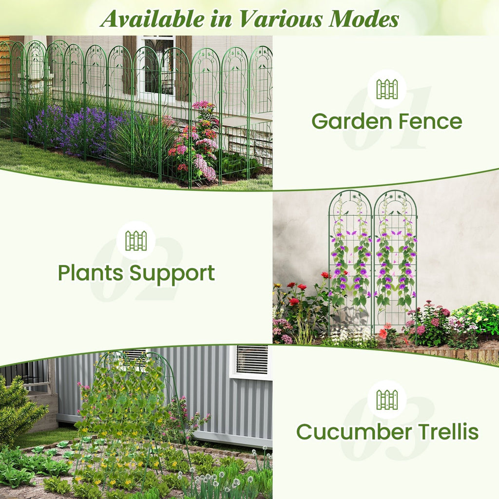 2 Pack 71 x 20 Inch Metal Garden Trellis Rustproof Plant Support for Climbing Plants - Cheeky Garden