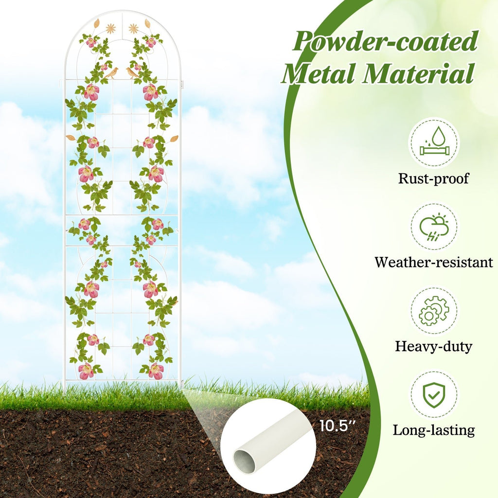 2 Pack 71 x 20 Inch Metal Garden Trellis Rustproof Plant Support for Climbing Plants - Cheeky Garden