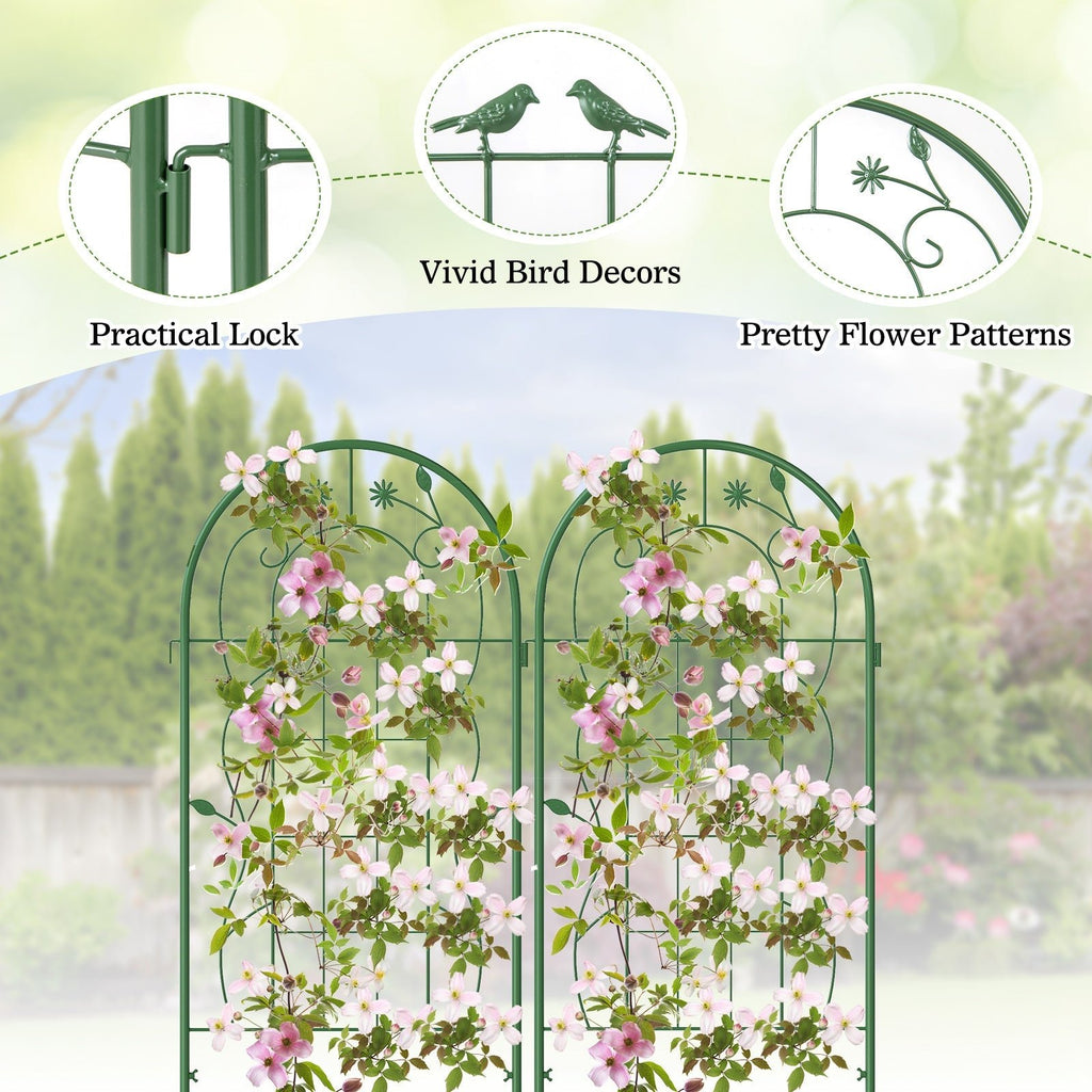 2 Pack 71 x 20 Inch Metal Garden Trellis Rustproof Plant Support for Climbing Plants - Cheeky Garden