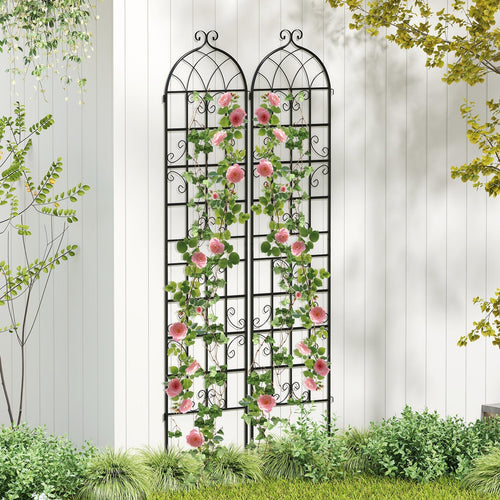 2 Pack 86" x 20" Metal Garden Trellis for Outdoor Climbing Plants - Cheeky Garden