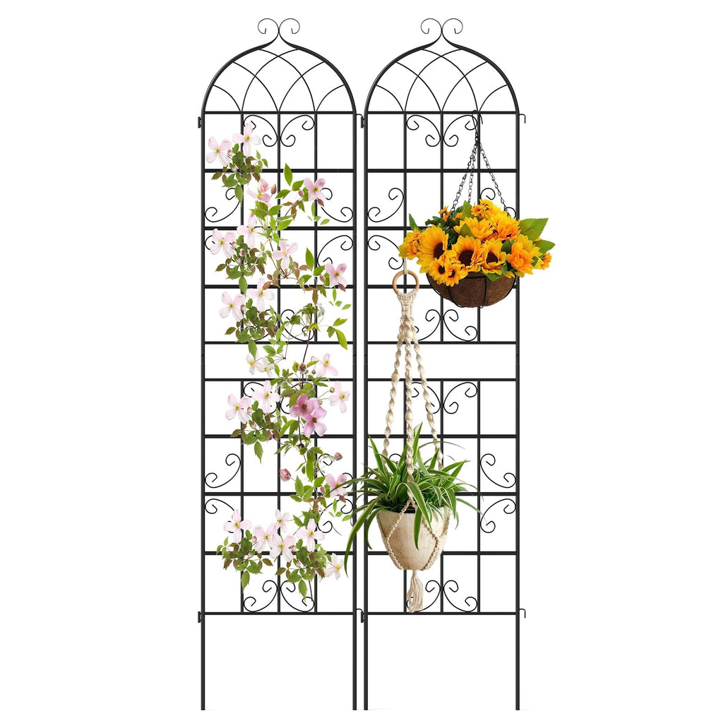2 Pack 86" x 20" Metal Garden Trellis for Outdoor Climbing Plants - Cheeky Garden