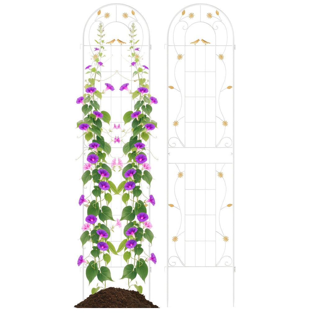 2 Pack 86.5 x 20 Inches Metal Garden Trellis for Climbing Plants - Cheeky Garden