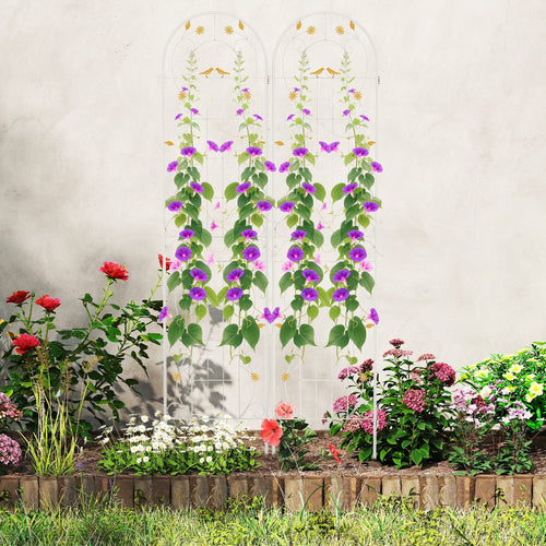 2 Pack 86.5 x 20 Inches Metal Garden Trellis for Climbing Plants - Cheeky Garden