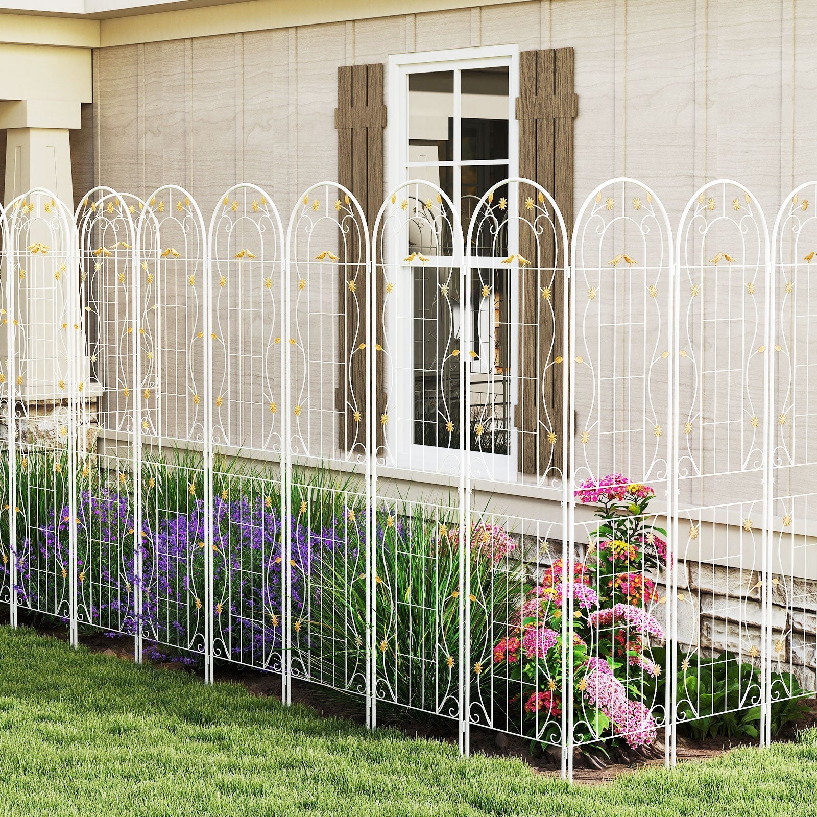 2 Pack 86.5 x 20 Inches Metal Garden Trellis for Climbing Plants - Cheeky Garden