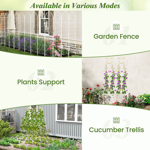 2 Pack 86.5 x 20 Inches Metal Garden Trellis for Climbing Plants - Cheeky Garden