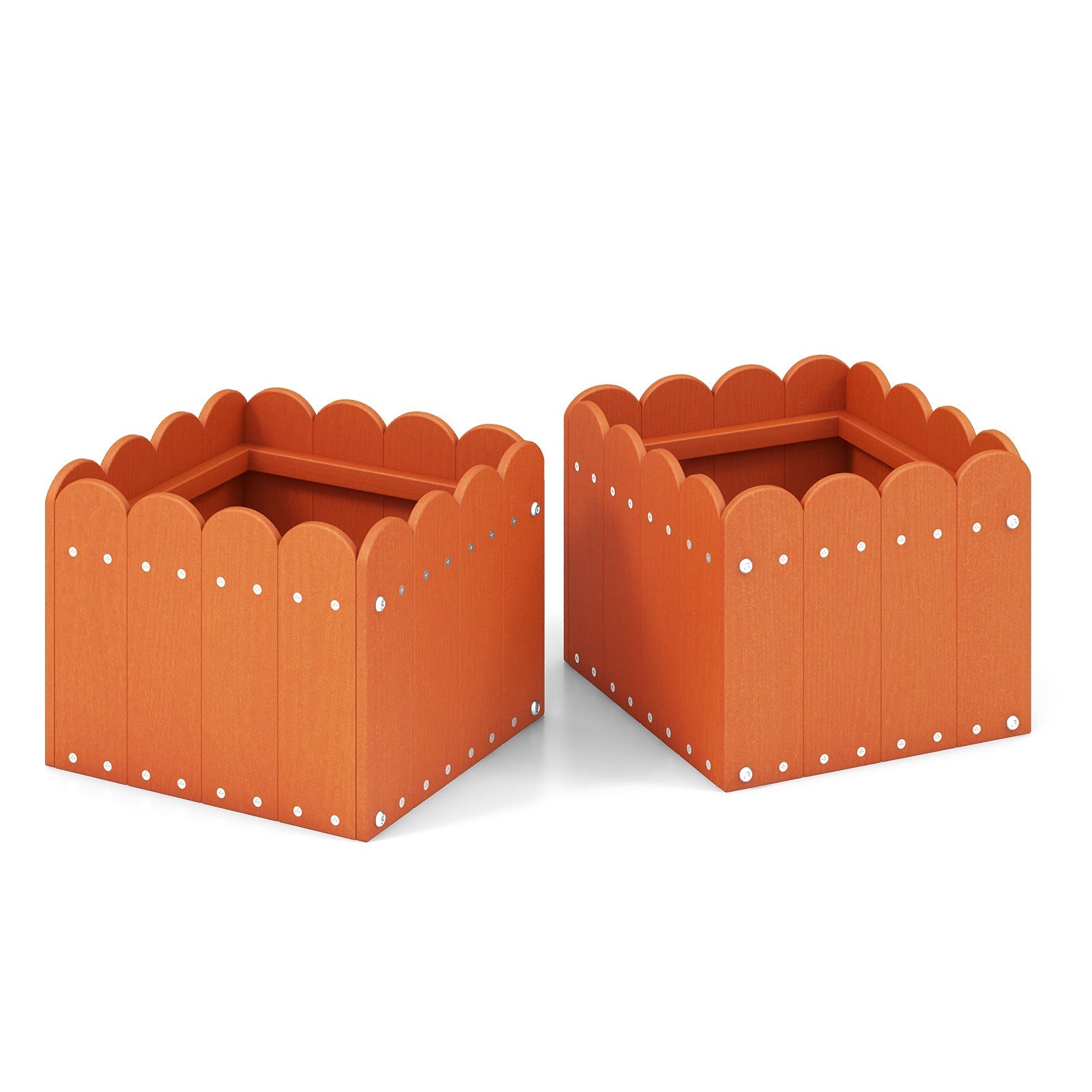 2 Pack Square Planter Box with Drainage Gaps for for Front Porch Garden Balcony - Cheeky Garden