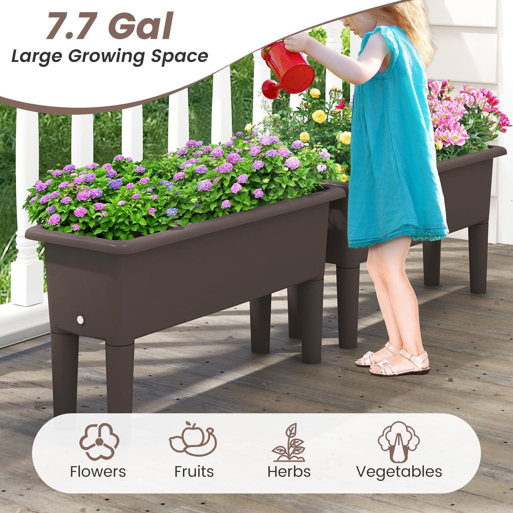 2 PCS Raised Garden Beds Self-Watering Planter Box with Detachable Legs and Drainage Hole - Cheeky Garden