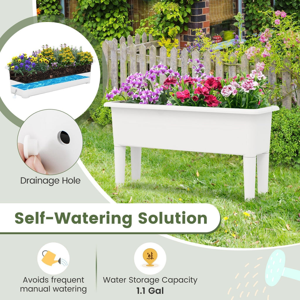 2 PCS Raised Garden Beds Self-Watering Planter Box with Detachable Legs and Drainage Hole - Cheeky Garden