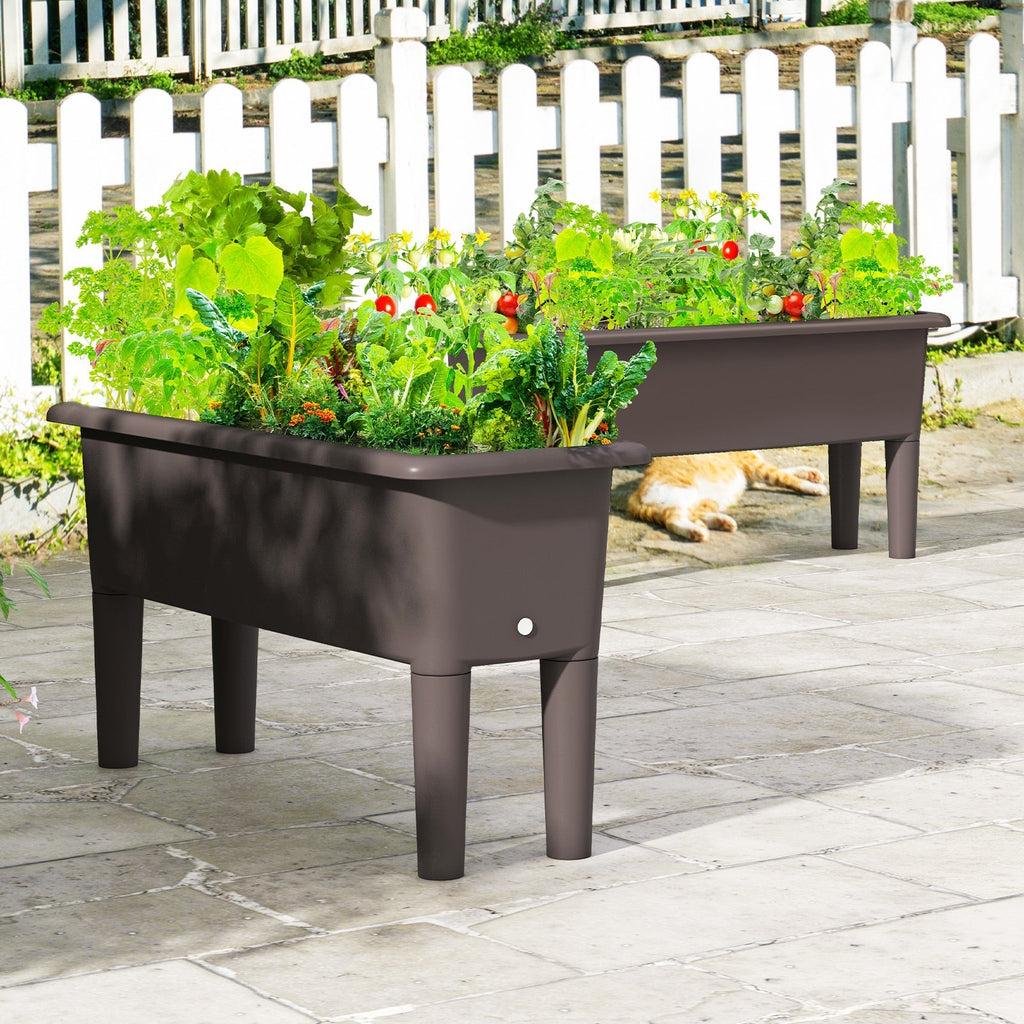 2 PCS Raised Garden Beds Self-Watering Planter Box with Detachable Legs and Drainage Hole - Cheeky Garden