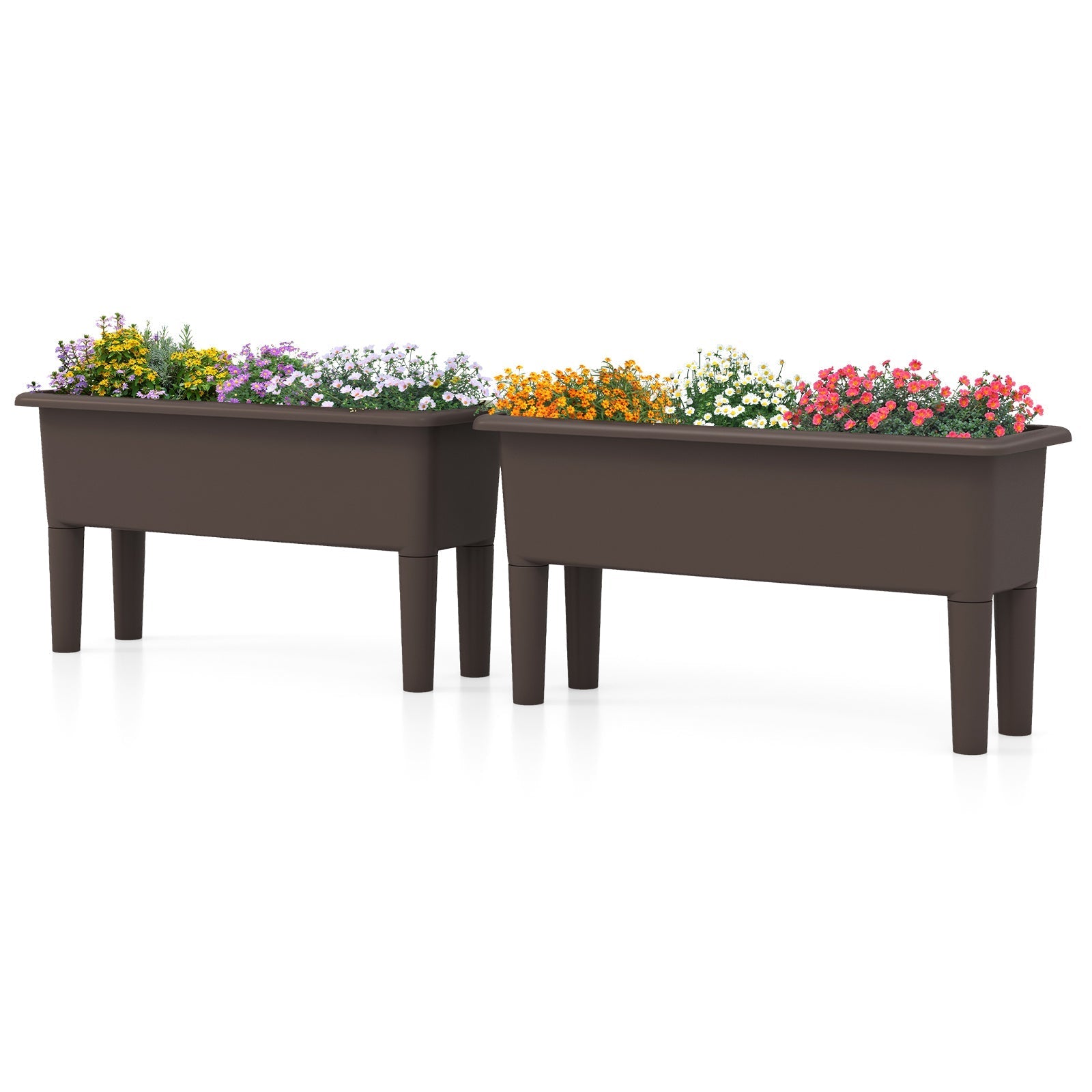 2 PCS Raised Garden Beds Self-Watering Planter Box with Detachable Legs and Drainage Hole - Cheeky Garden