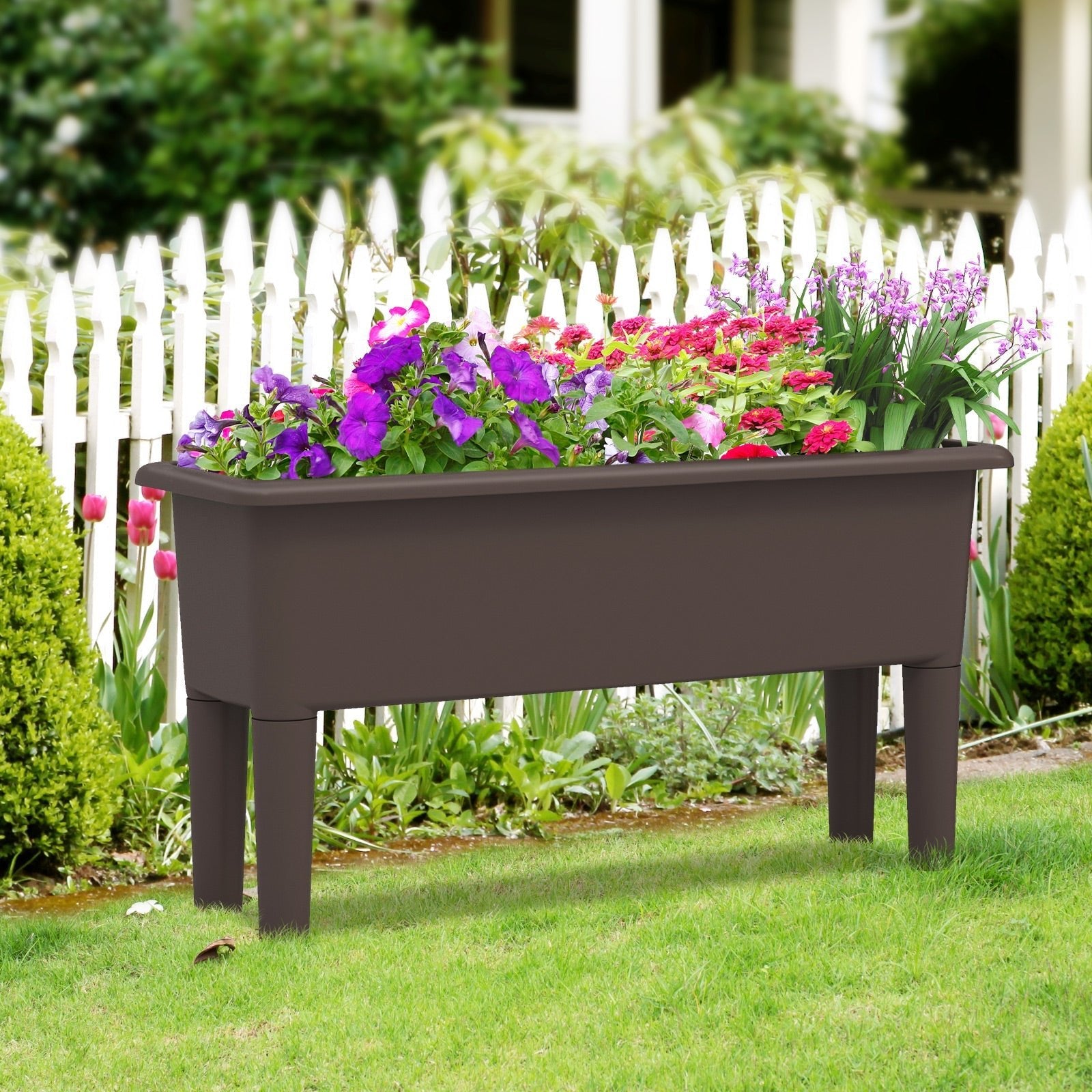 2 PCS Raised Garden Beds Self-Watering Planter Box with Detachable Legs and Drainage Hole - Cheeky Garden