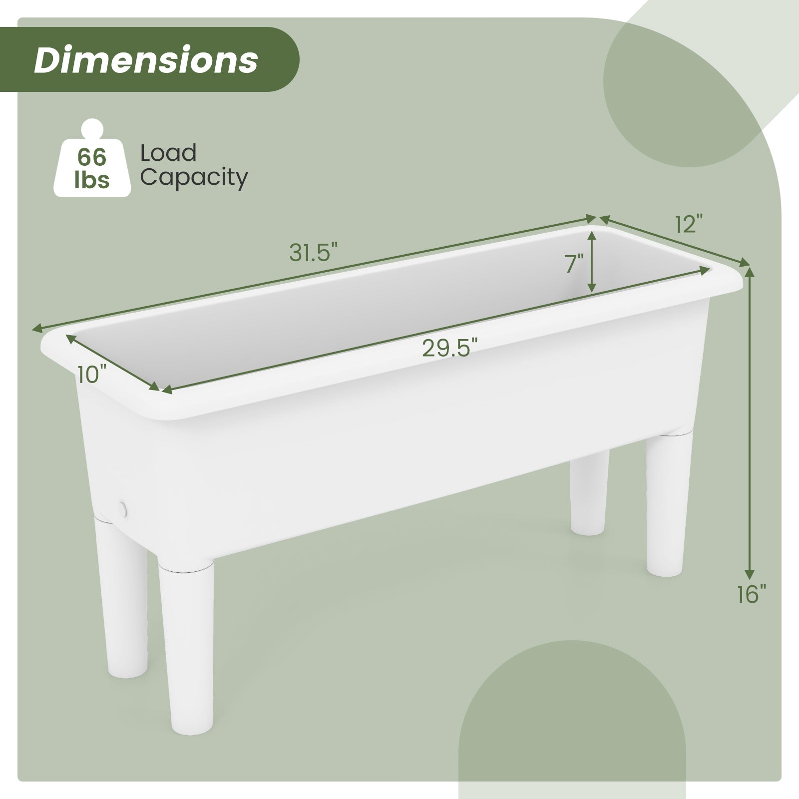 2 PCS Raised Garden Beds Self-Watering Planter Box with Detachable Legs and Drainage Hole - Cheeky Garden