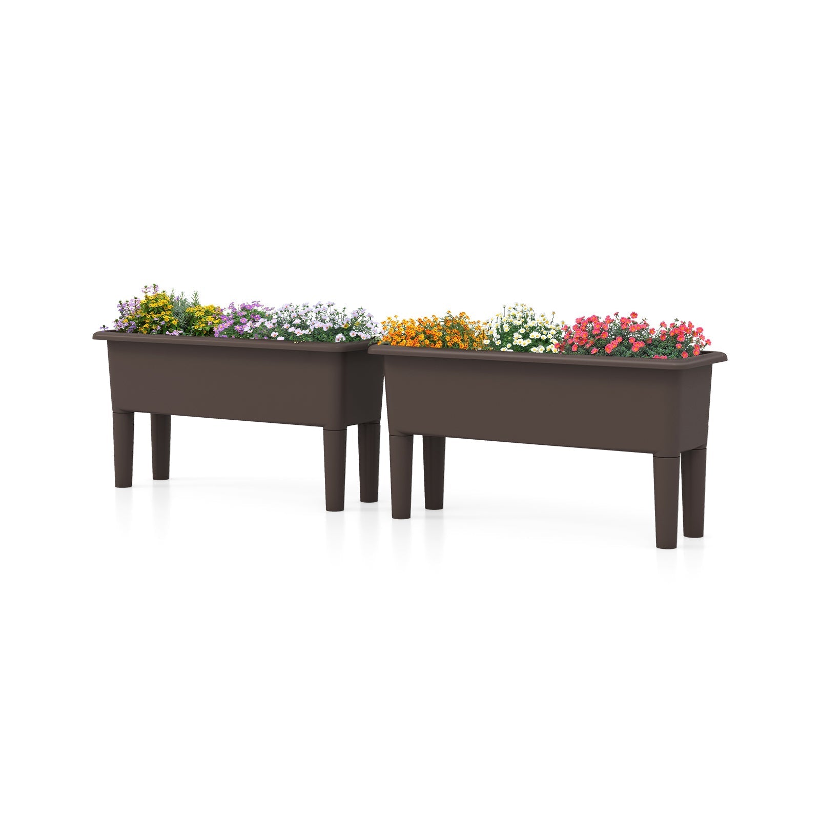 2 PCS Raised Garden Beds Self-Watering Planter Box with Detachable Legs and Drainage Hole - Cheeky Garden