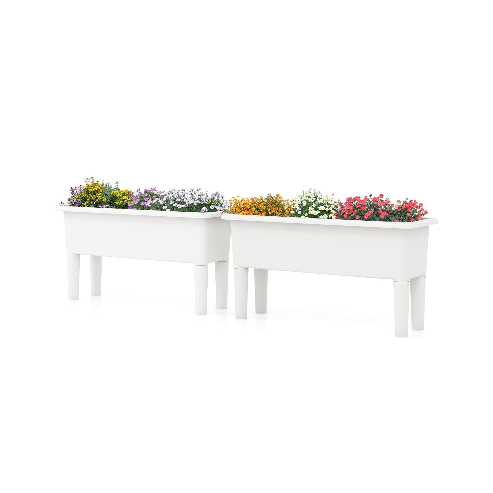 2 PCS Raised Garden Beds Self-Watering Planter Box with Detachable Legs and Drainage Hole - Cheeky Garden