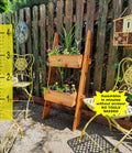 2-Tier Vertical Cedar Ladder Planter Box for Small Spaces - Cheeky Garden
