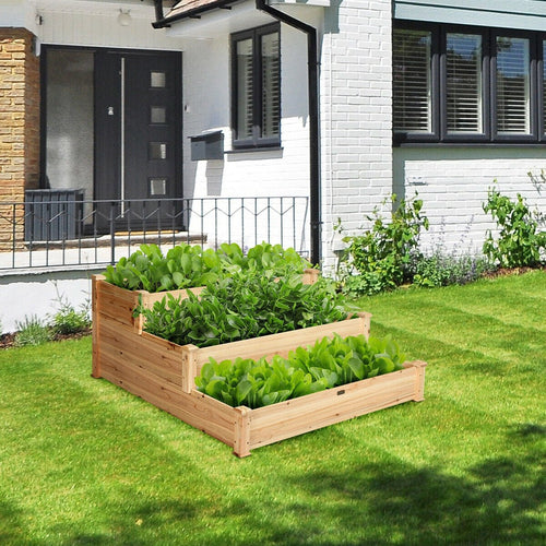 3 Tier Elevated Wooden Vegetable Garden Bed - Cheeky Garden