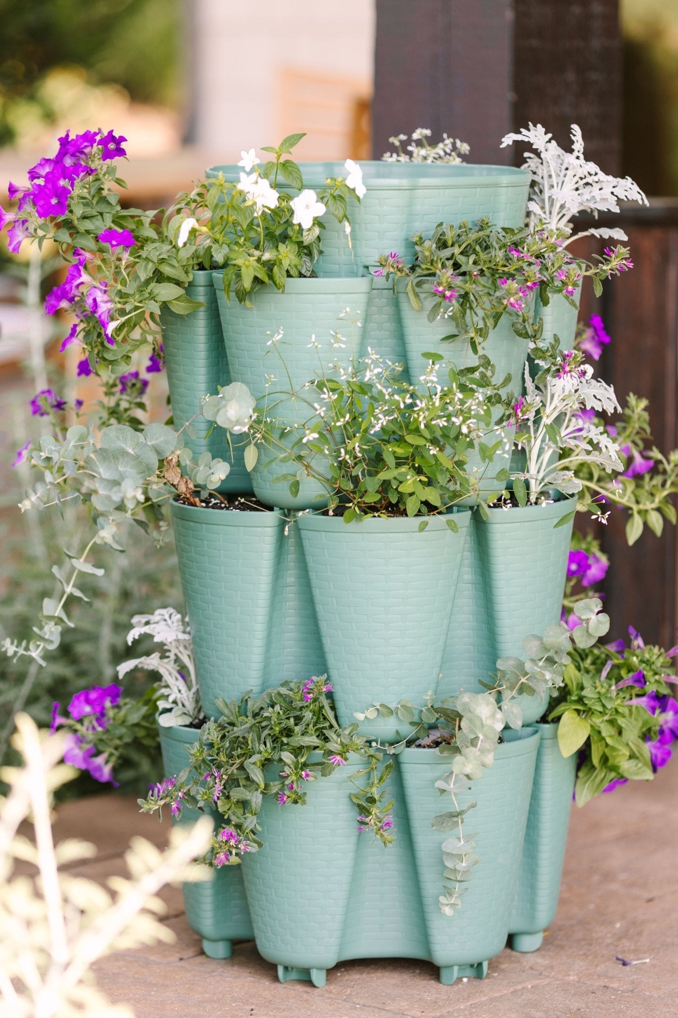 3 Tier GreenStalk Garden Original Vertical Planter - Basket Weave Texture - Cheeky Garden
