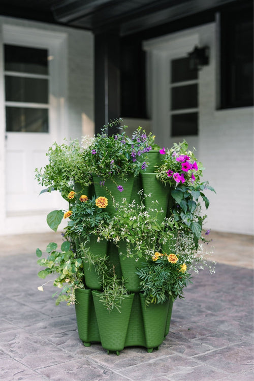 3 Tier GreenStalk Garden Original Vertical Planter - Basket Weave Texture - Cheeky Garden