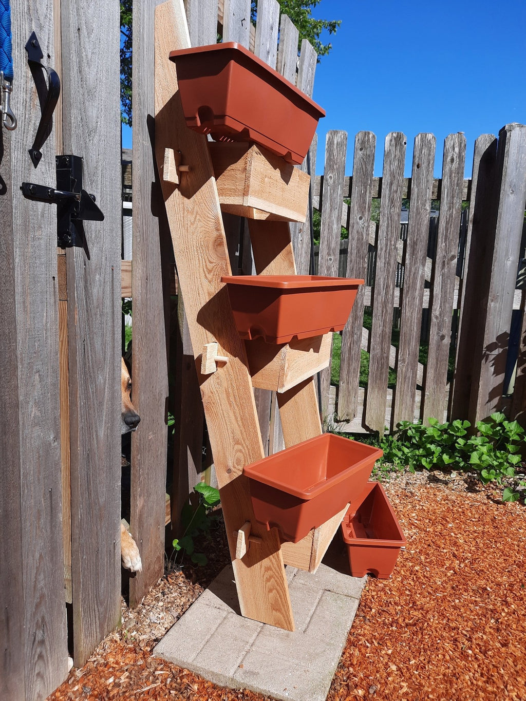 3-Tier Vertical Cedar Standing Planter Box - Cheeky Garden
