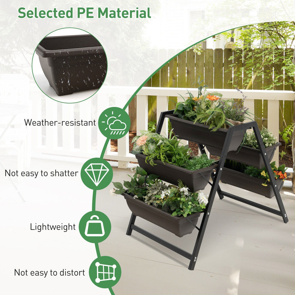 3-Tier Vertical Raised Garden Bed with 5 Plant Boxes - Cheeky Garden