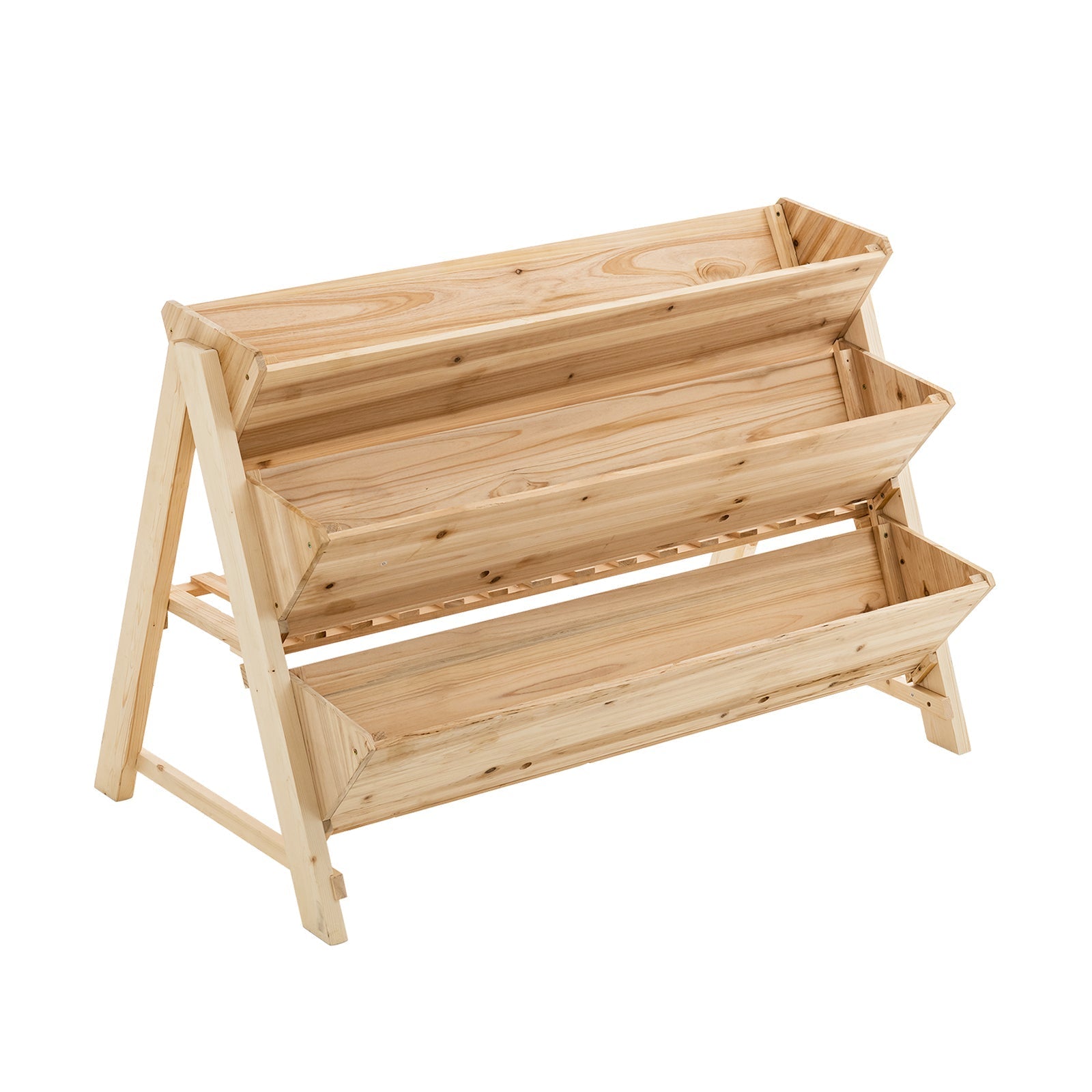 3 Tier Wooden Vertical Raised Garden Bed with Storage Shelf - Cheeky Garden