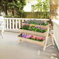3 Tier Wooden Vertical Raised Garden Bed with Storage Shelf - Cheeky Garden