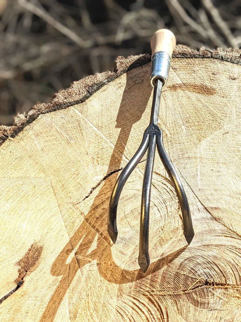 3 Tine Cultivator, Hand Forged Garden Tool, Lifetime Guarantee - Cheeky Garden