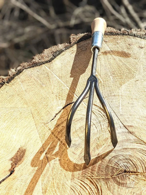3 Tine Cultivator, Hand Forged Garden Tool, Lifetime Guarantee - Cheeky Garden