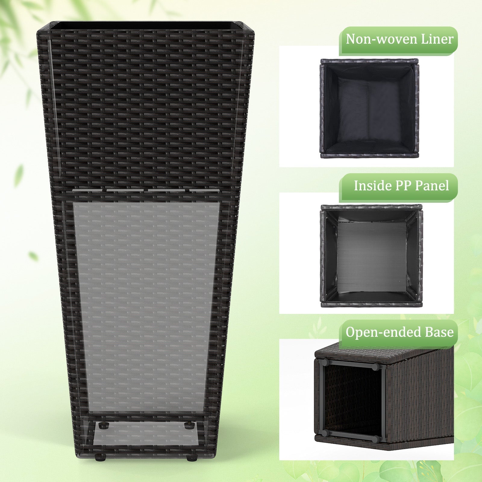 30 Inch Modern Decorative Planter Pots Set of 2 with Open-ended Base - Cheeky Garden