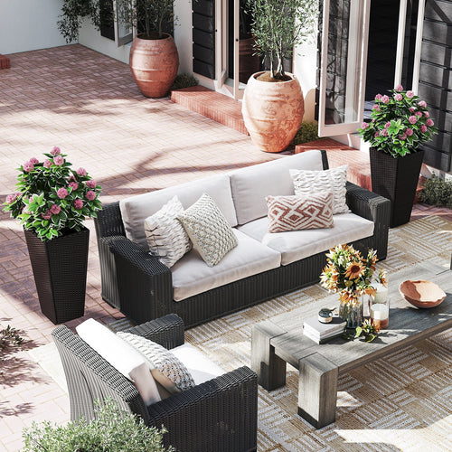 30 Inch Modern Decorative Planter Pots Set of 2 with Open-ended Base - Cheeky Garden