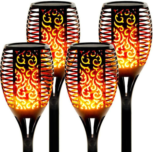 33/96 LED Solar Stainless Steel Torch Lamp For Yard Garden Pathway Doorway Courtyard - Cheeky Garden