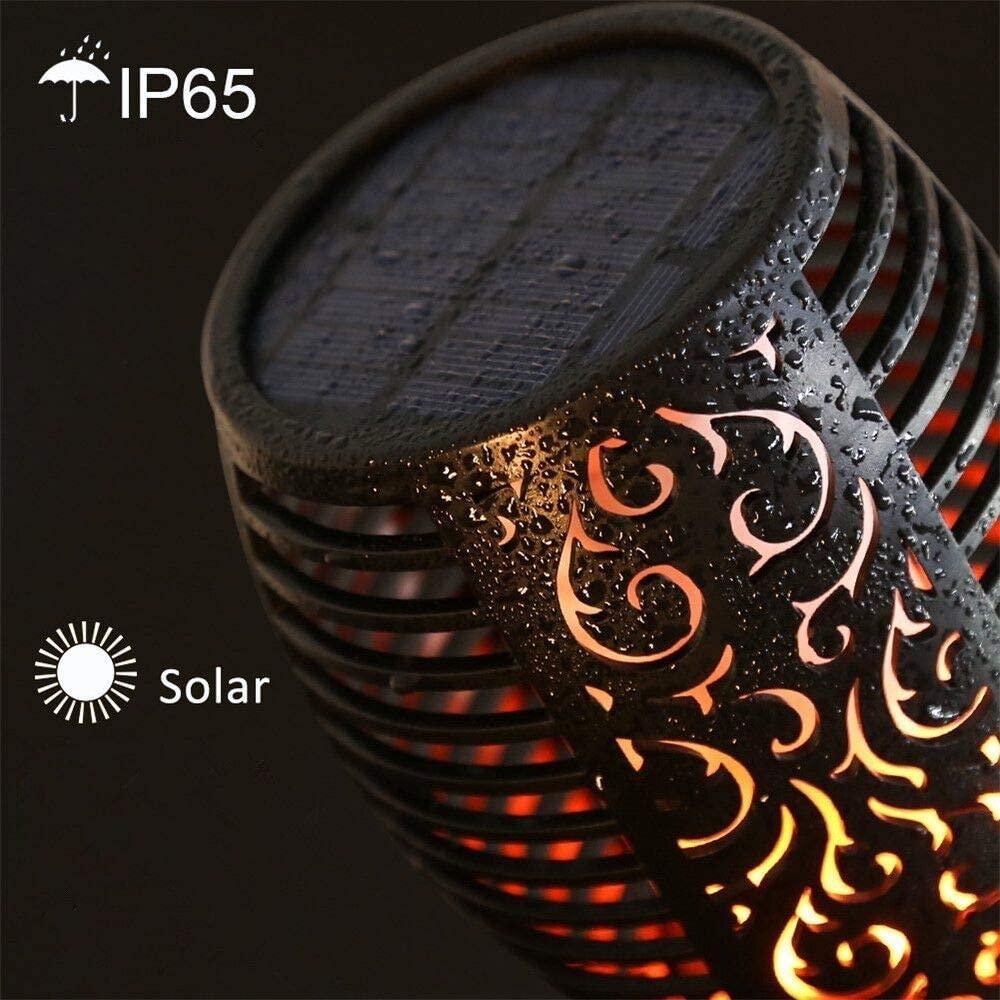 33/96 LED Solar Stainless Steel Torch Lamp For Yard Garden Pathway Doorway Courtyard - Cheeky Garden