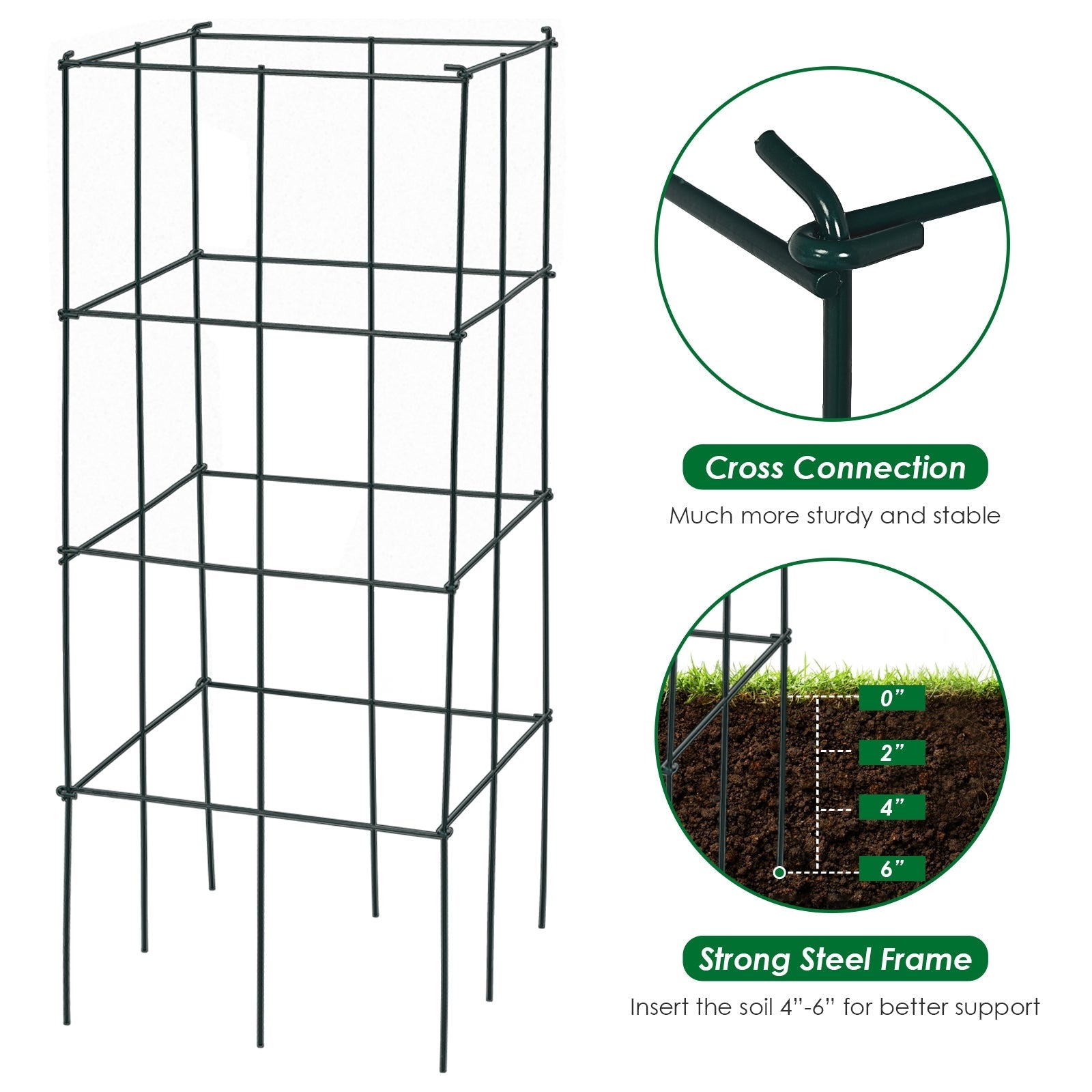 4 Pack Garden Trellis for Climbing Plants for Flower Vegetable - Cheeky Garden