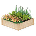 40" x 40" Outdoor Wood Raised Garden Bed-Natural - Cheeky Garden