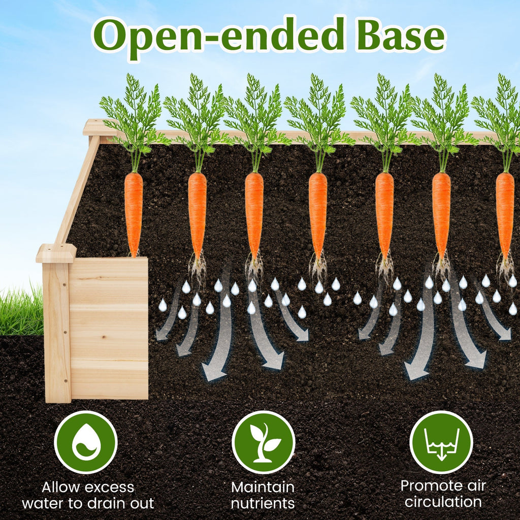 40" x 40" Outdoor Wood Raised Garden Bed-Natural - Cheeky Garden
