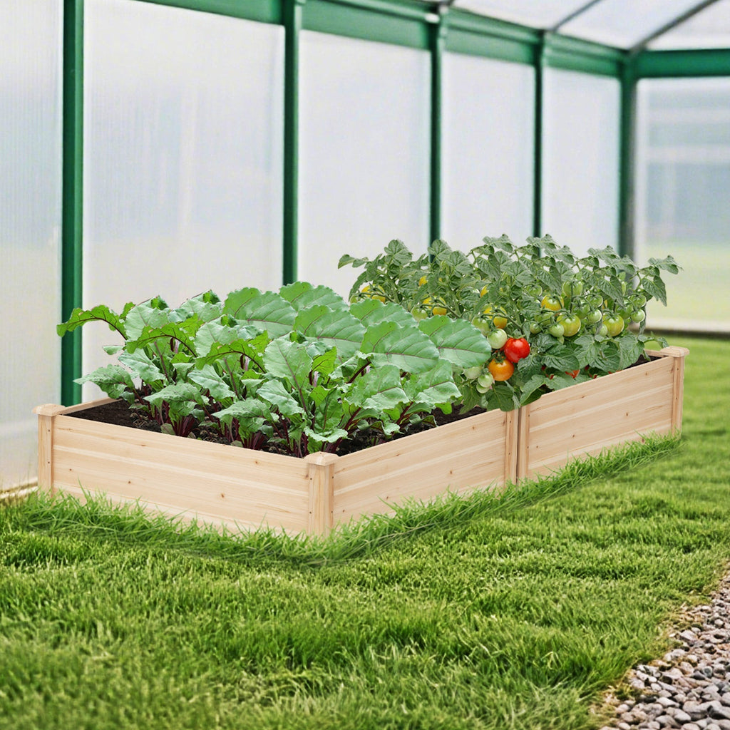 40" x 40" Outdoor Wood Raised Garden Bed-Natural - Cheeky Garden