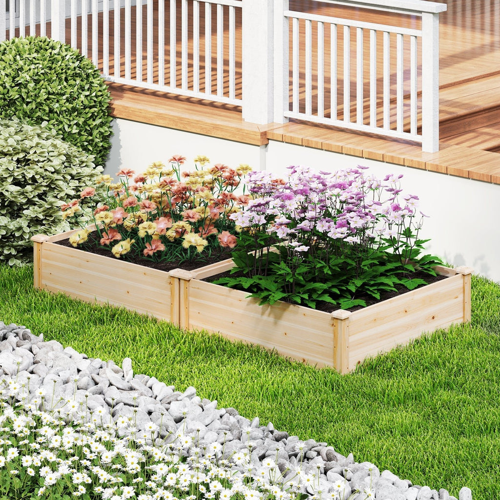 40" x 40" Outdoor Wood Raised Garden Bed-Natural - Cheeky Garden