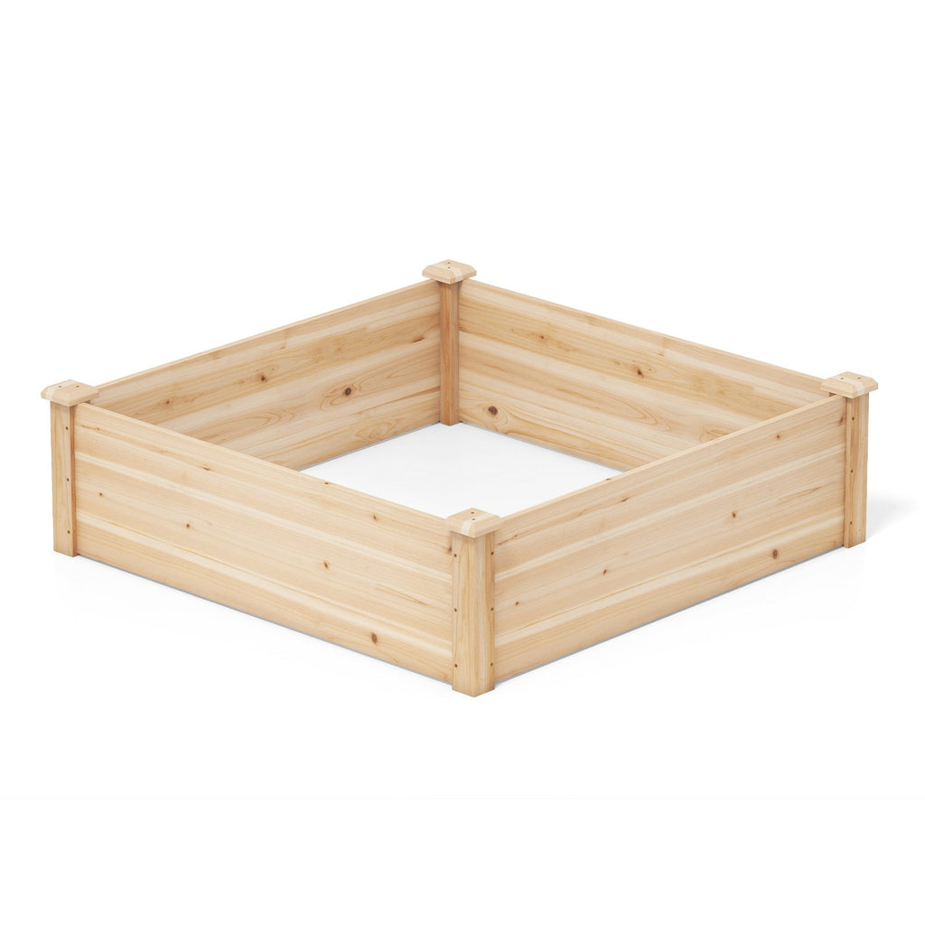 40" x 40" Outdoor Wood Raised Garden Bed-Natural - Cheeky Garden