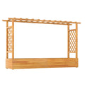 45 Inch Wooden Raised Garden Bed with Lattice Trellis for Outdoor-Natural - Cheeky Garden