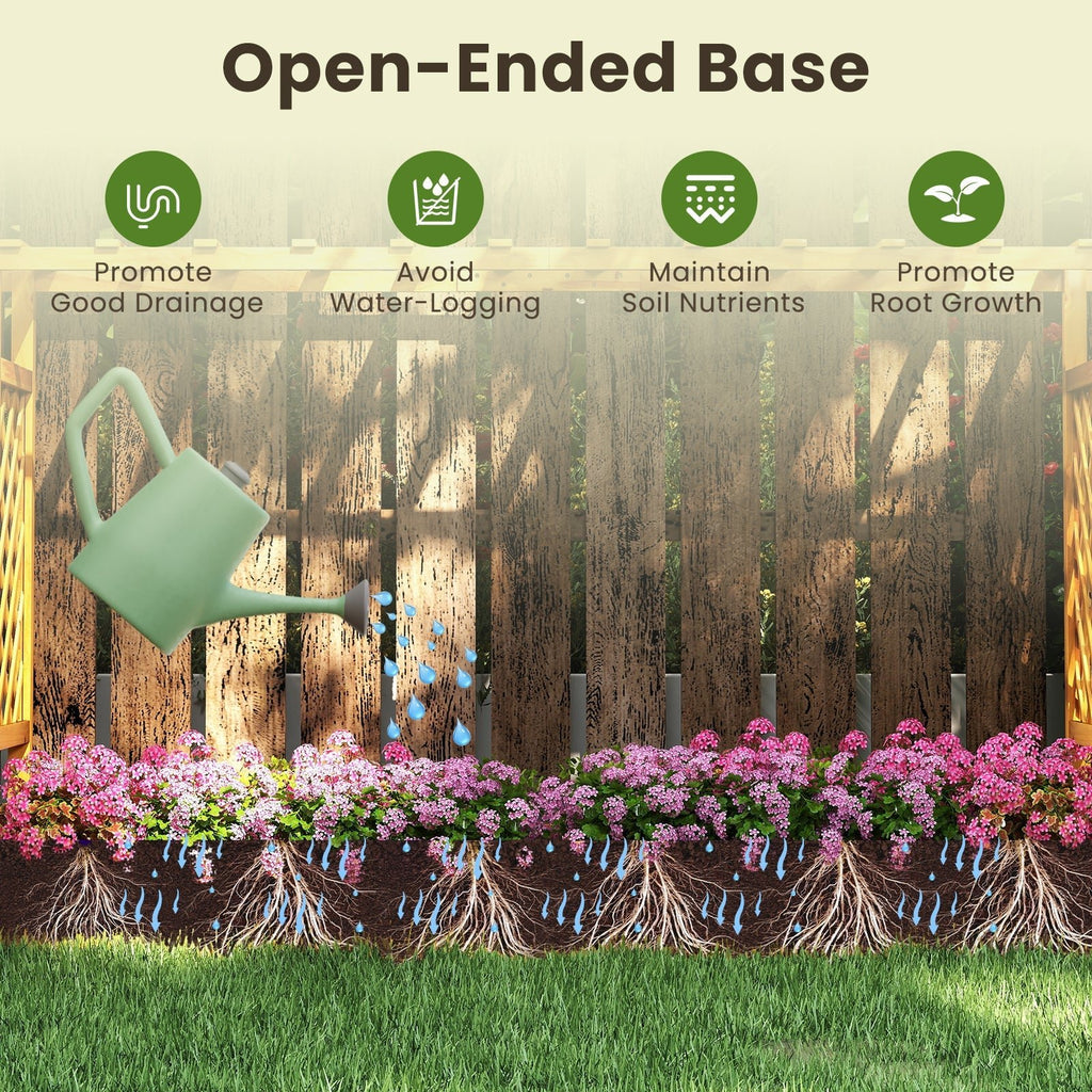 45 Inch Wooden Raised Garden Bed with Lattice Trellis for Outdoor-Natural - Cheeky Garden