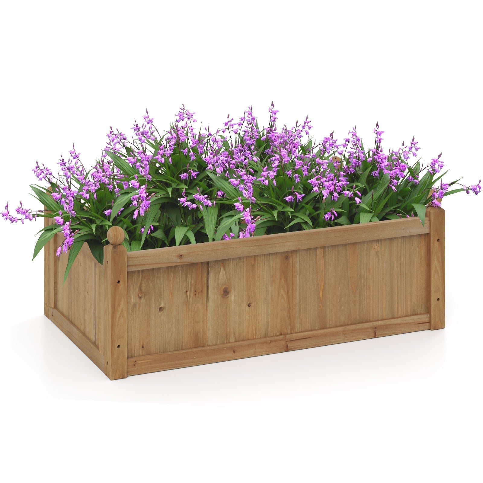 46 x 24 x 16 Inch Rectangular Planter Box with Drainage Holes for Backyard Garden Lawn-Brown - Cheeky Garden