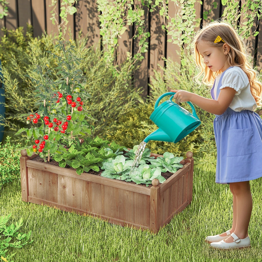 46 x 24 x 16 Inch Rectangular Planter Box with Drainage Holes for Backyard Garden Lawn-Brown - Cheeky Garden