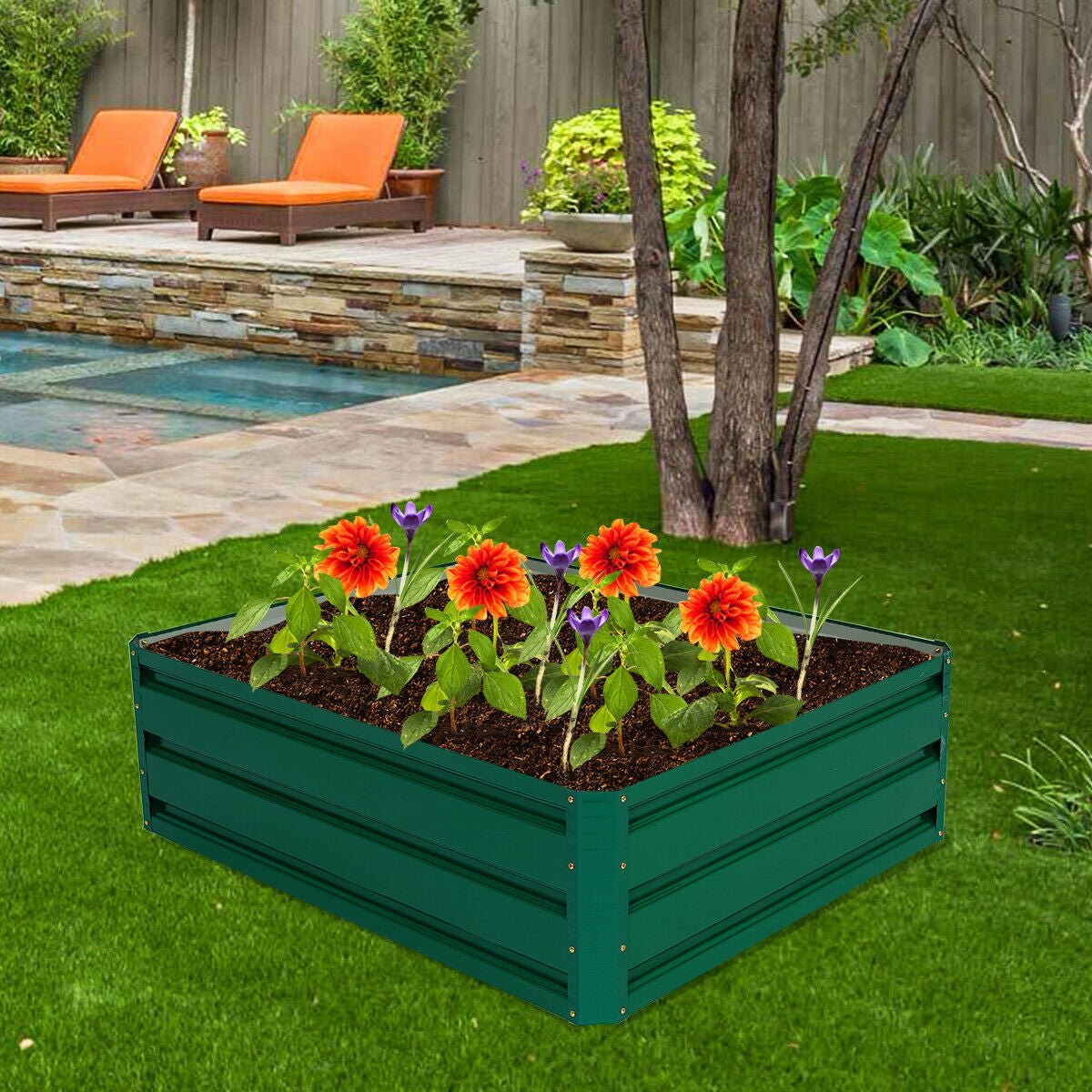 47.5 Inch Patio Raised Garden Bed Vegetable Flower Planter - Cheeky Garden