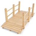 5 Feet Wooden Garden Bridge with Safety Rails - Cheeky Garden