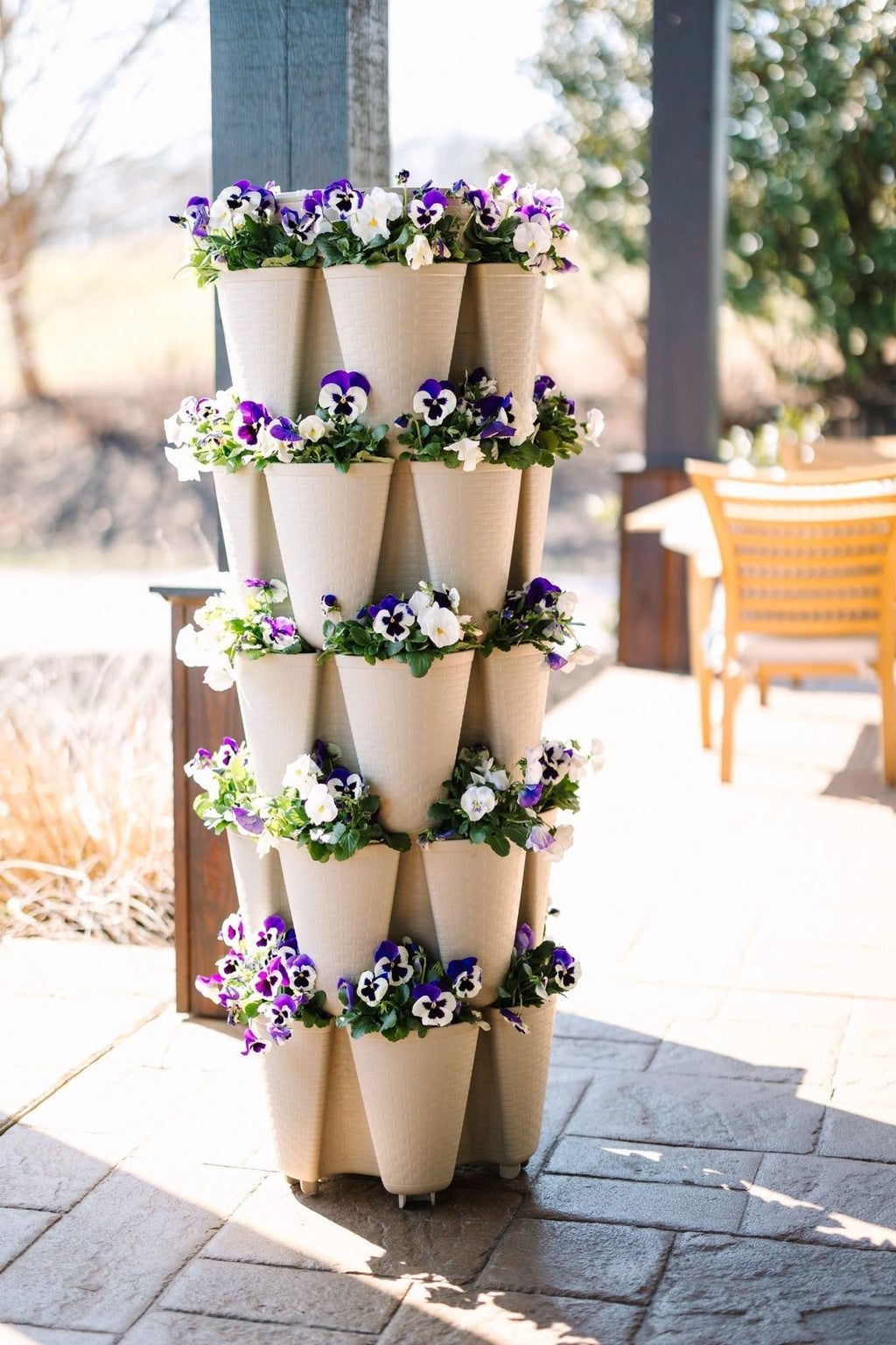 5 Tier GreenStalk Garden Original Vertical Planter - Basket Weave Texture - Cheeky Garden